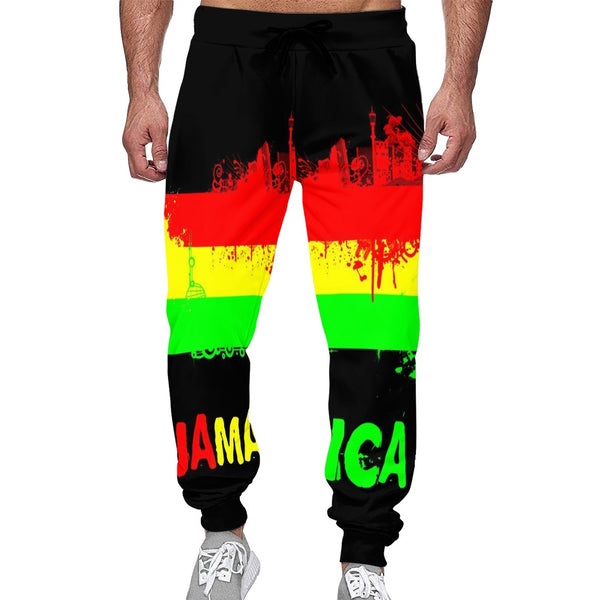 Jamaica Rasta Reggae Man Pants Sport Casual Long Pants Fitness Cool Stylish Colourful Rasta Pants Breathable Mens Clothing